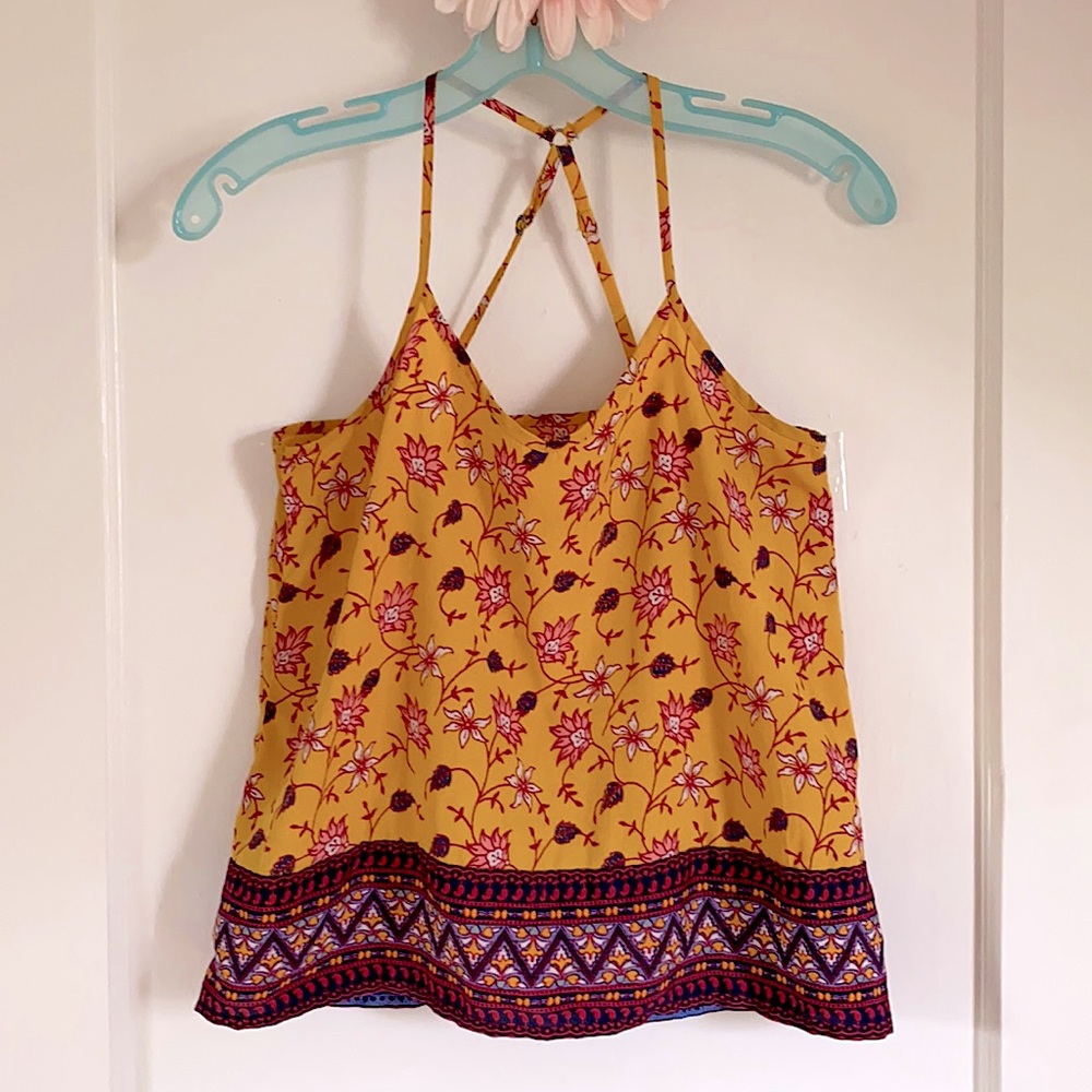 Hollister US size XXS racer back floral tank top